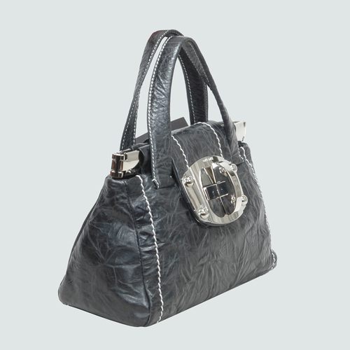 90280 Miu Miu in pelle lucida Tote Borse Flap 90280 Nero